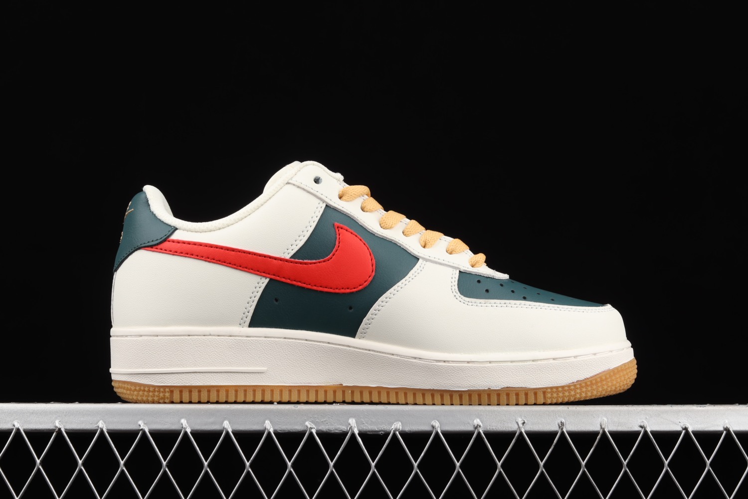 Nike Air Force 1 Low Id Cream Green Red AQ3778-991