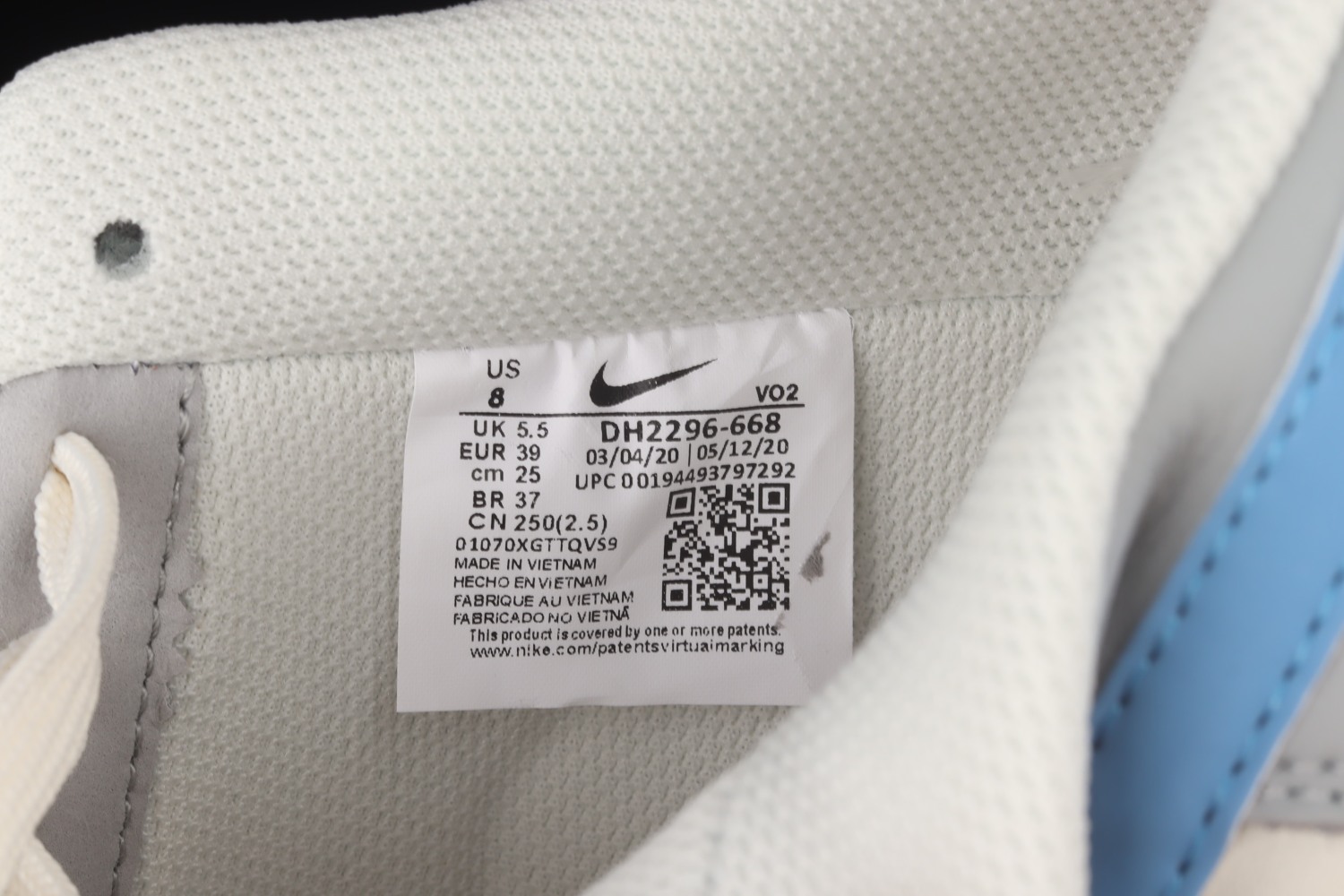 Nike Air Force 1 Low Grey Blue White Shoes DH2296-668