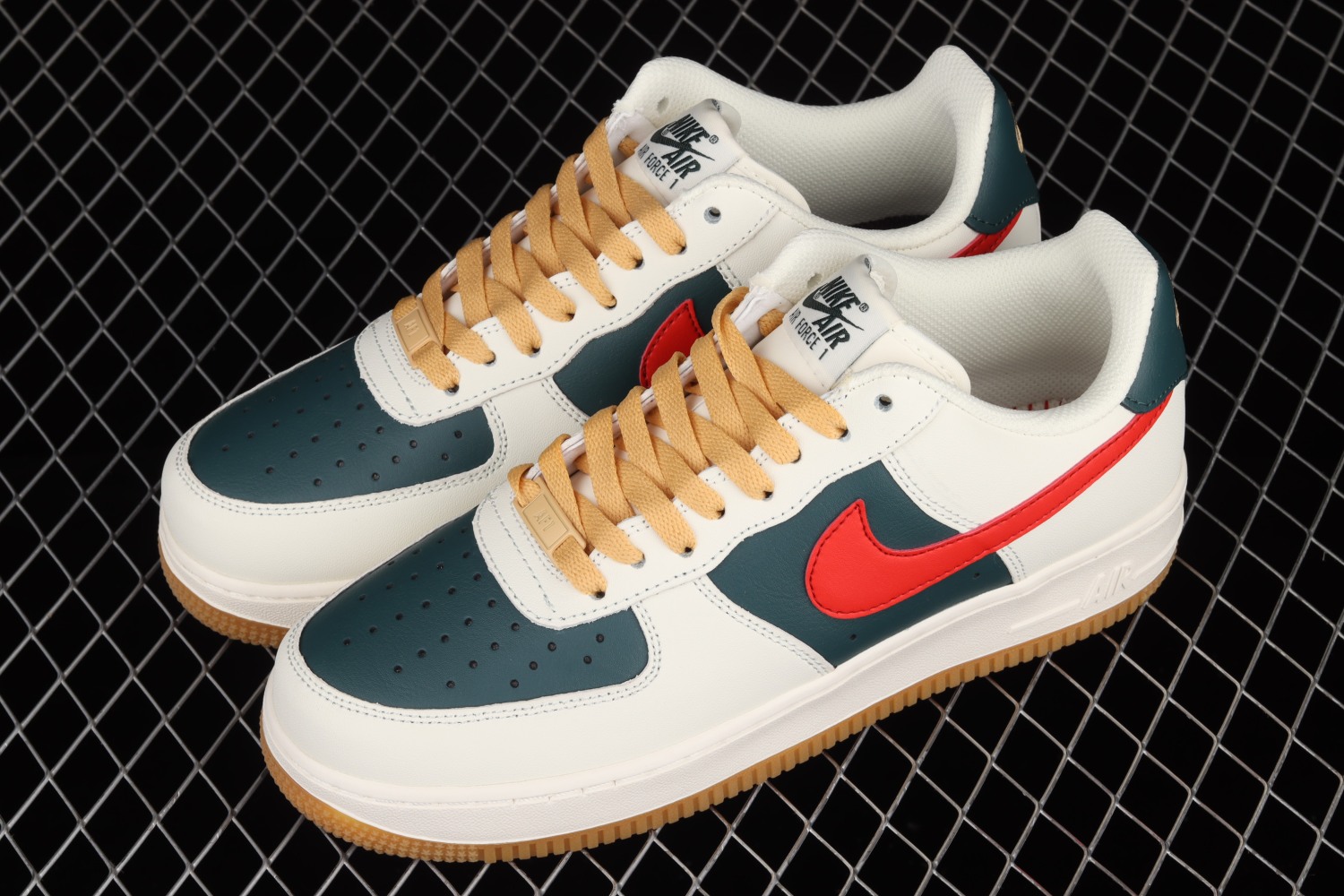 Nike Air Force 1 Low Id Cream Green Red AQ3778-991