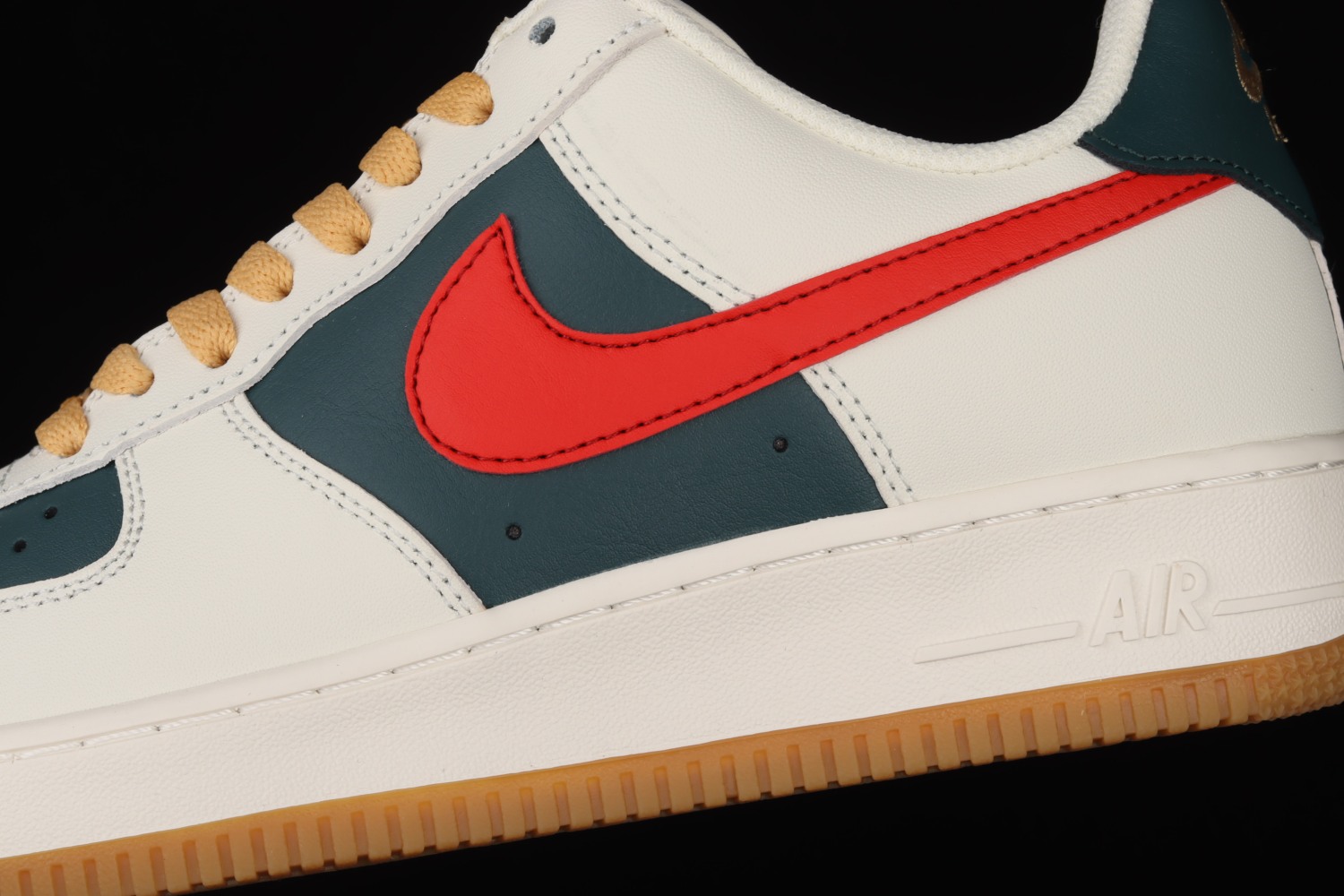 Nike Air Force 1 Low Id Cream Green Red AQ3778-991