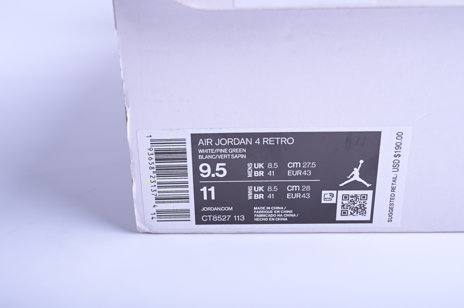 Jordan 4 Retro Metallic Green CT8527-113