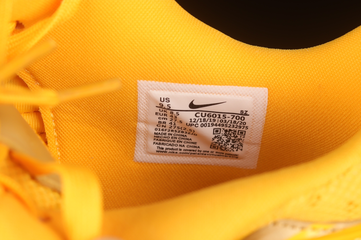 Nike Air Rubber Dunk Off-White University Gold CU6015-700（Original Batch）
