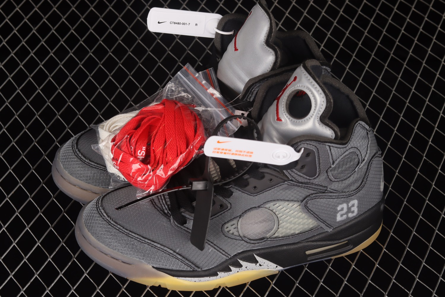 Jordan 5 Retro Off-White Black CT8480-001（Original Batch）