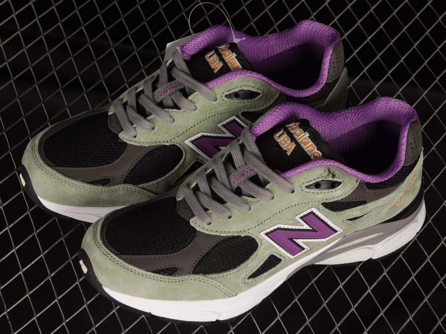 New Bal*nce 990v3 MiUSA Teddy Santis Green Purple M990TC3