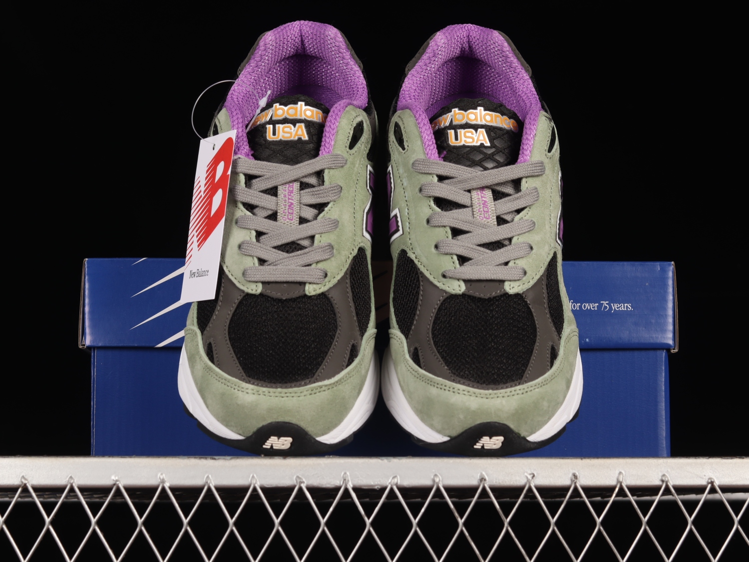 New Bal*nce 990v3 MiUSA Teddy Santis Green Purple M990TC3