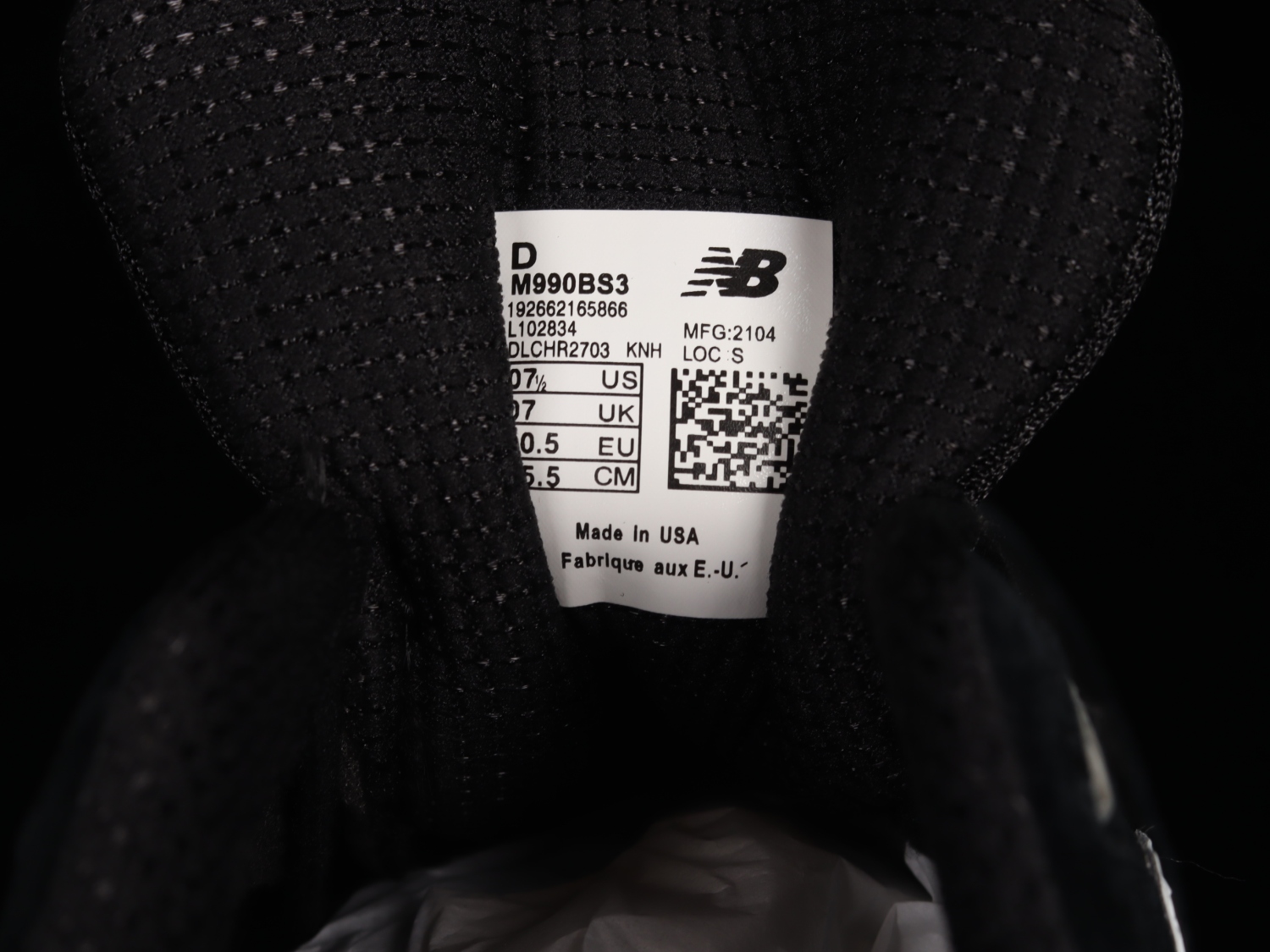 New Bal*nce 990v3 Black White M990BS3