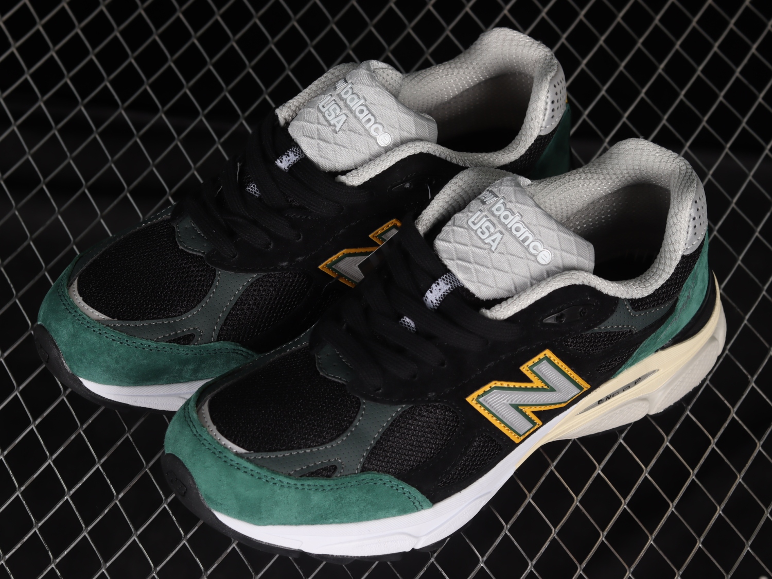 New Bal*nce 990v3 Black Green Yellow M990CP3