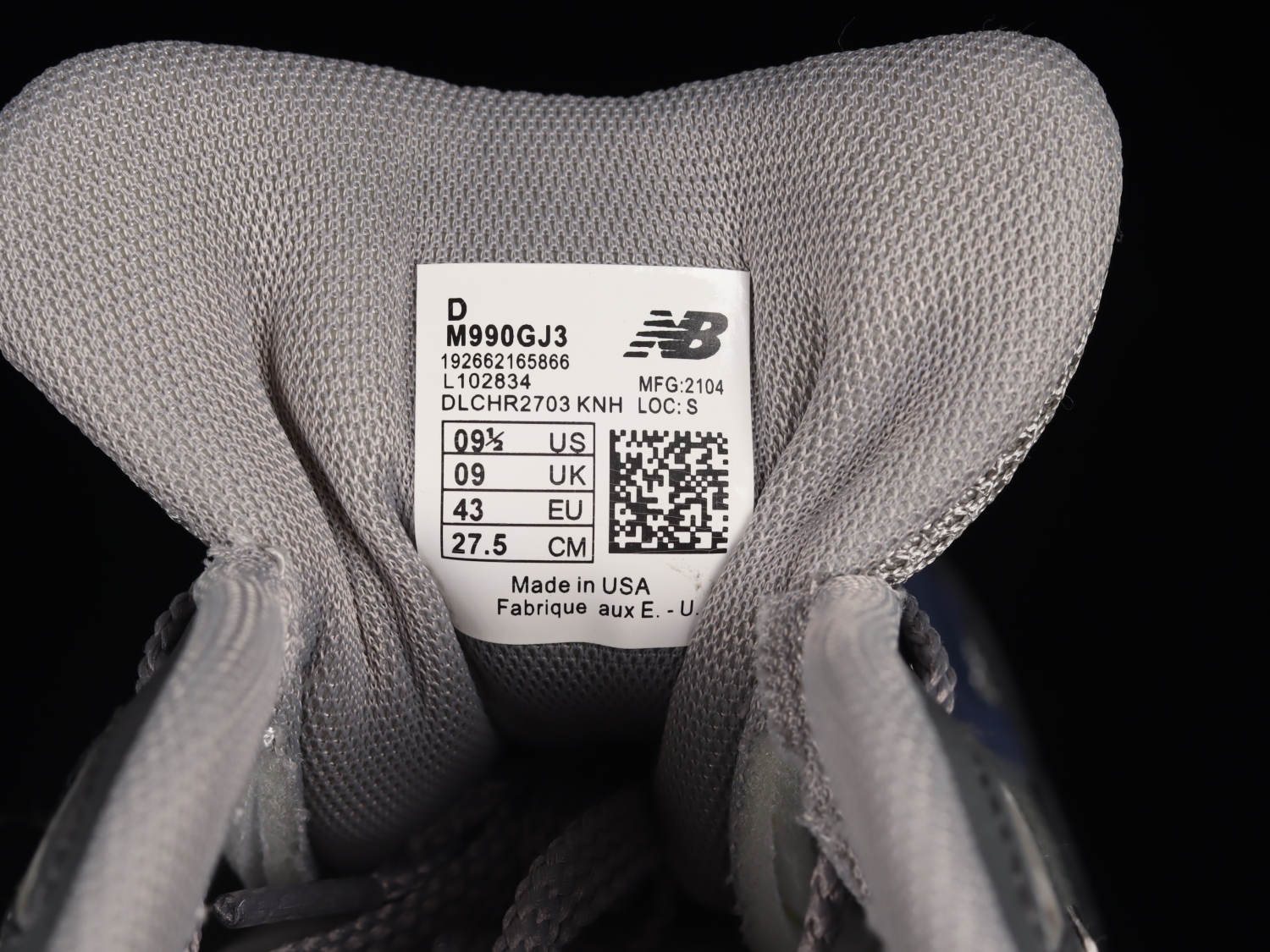 New Bal*nce 990v3 Elephant Grey Navy M990GJ3