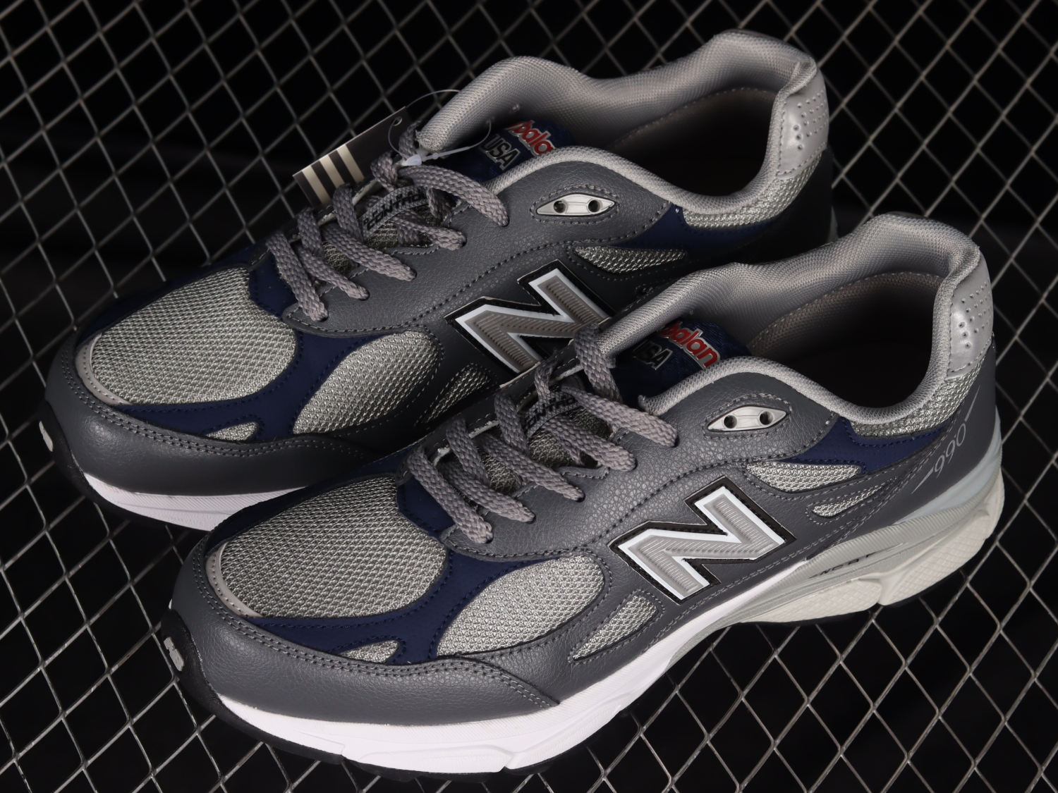 New Bal*nce 990v3 Elephant Grey Navy M990GJ3