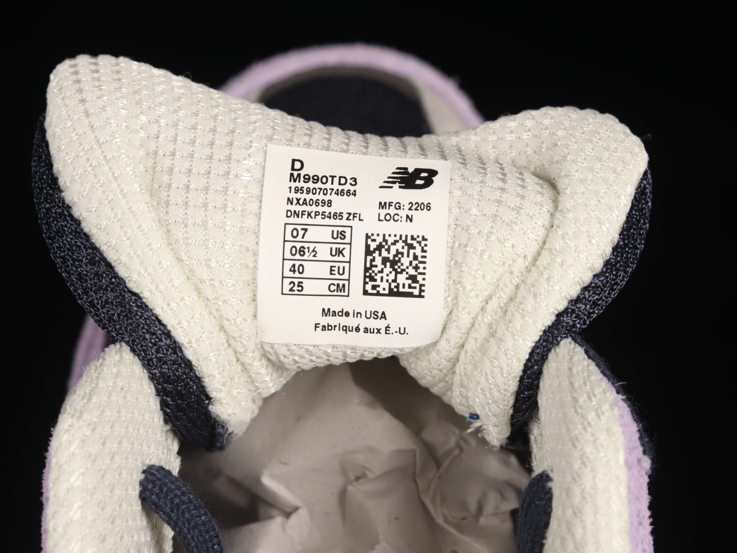 New Bal*nce 990v3 MiUSA Teddy Santis Raw Amethyst M990TD3