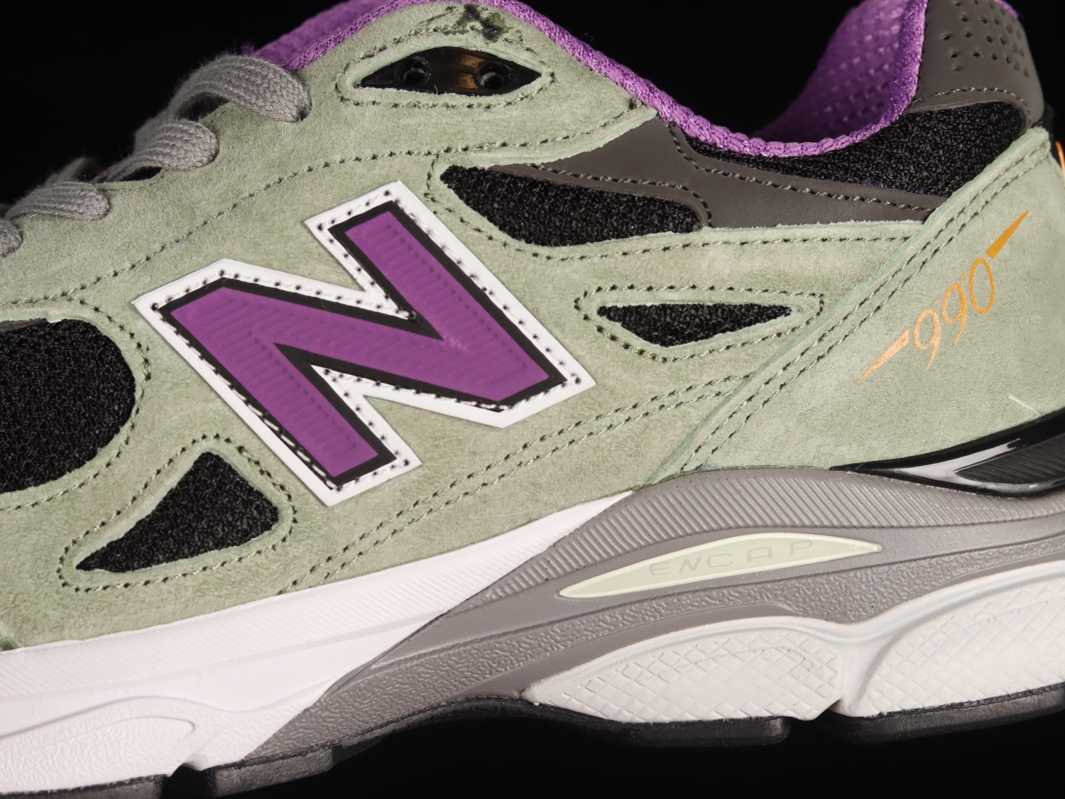 New Bal*nce 990v3 MiUSA Teddy Santis Green Purple M990TC3