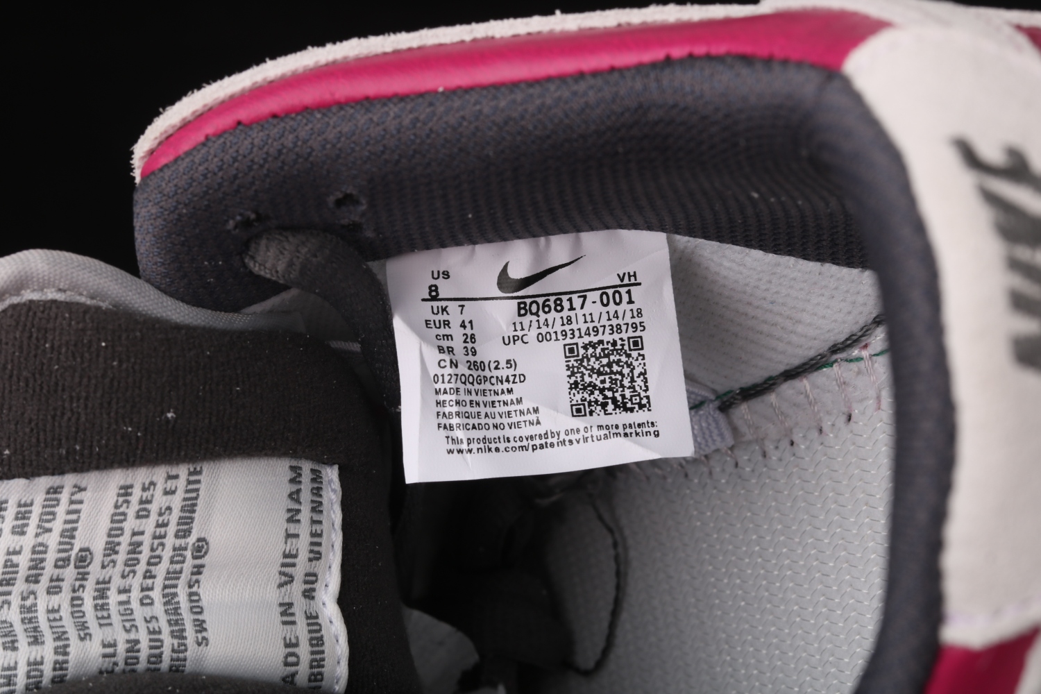 Nike SB Dunk Low Atmosphere Grey True Berry  BQ6817-001