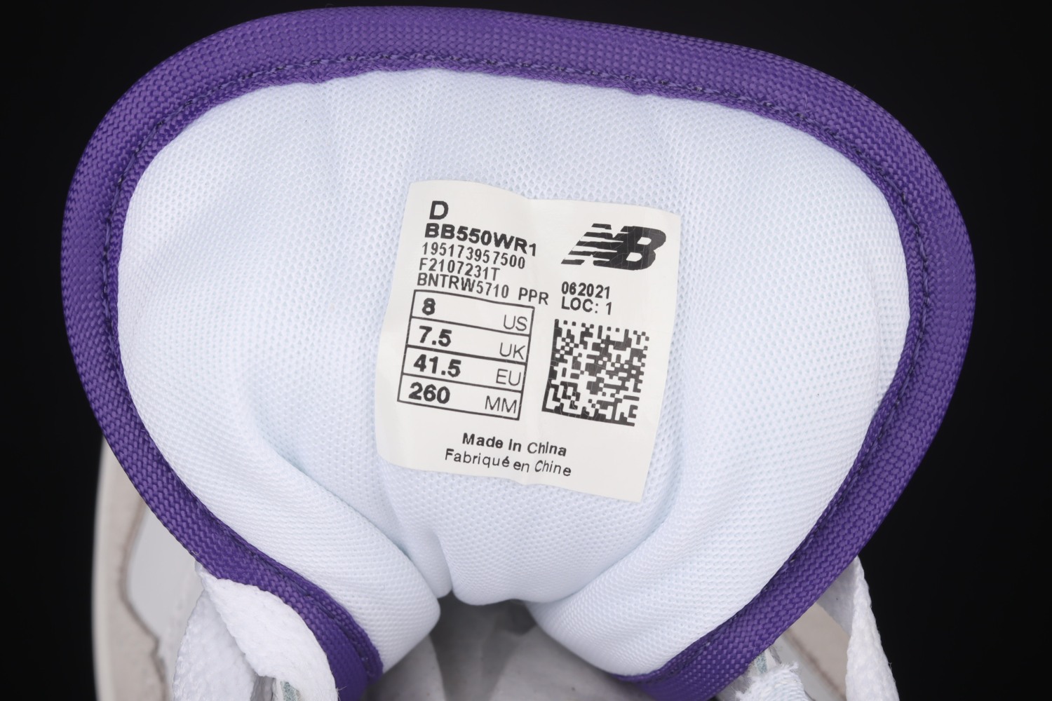 New Bal*nce 550 White Purple BB550WR1
