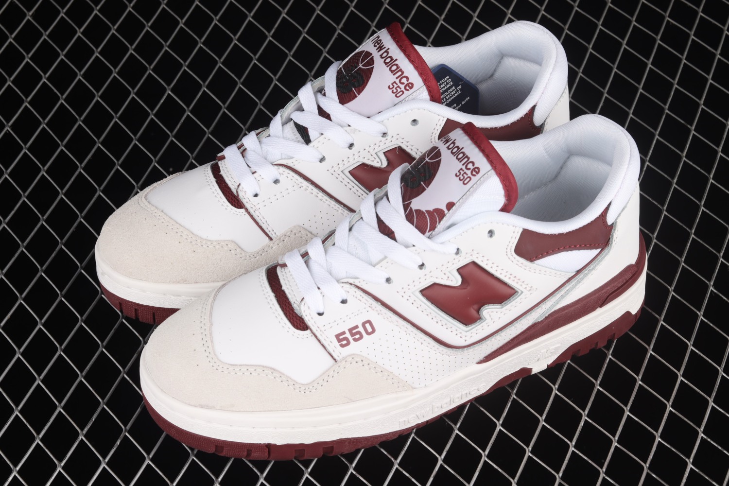 New Bal*nce 550 Sea Salt Burgundy BB550LI1