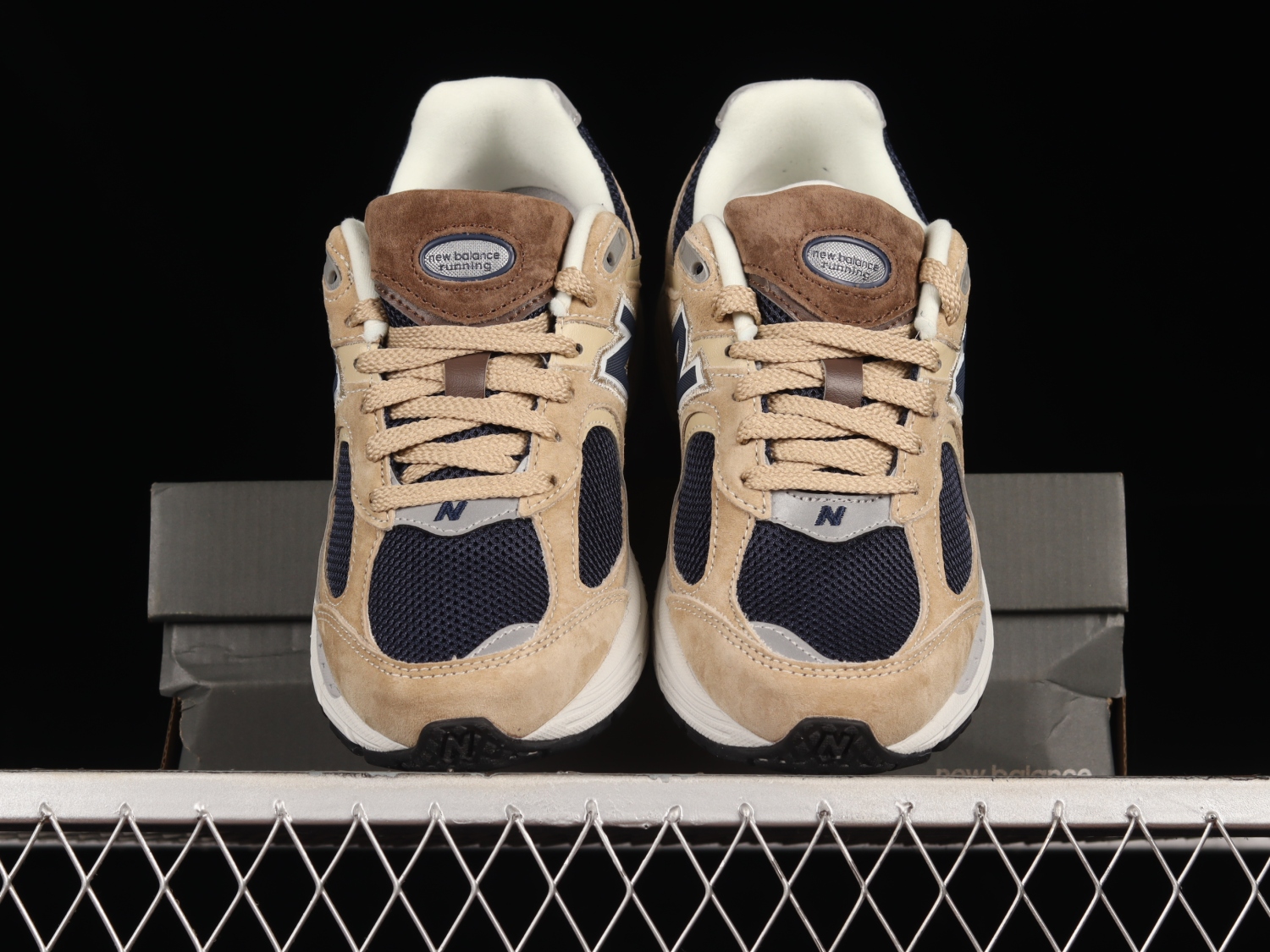 New Bal*nce 2002R Beige Navy Blue ML2002R5