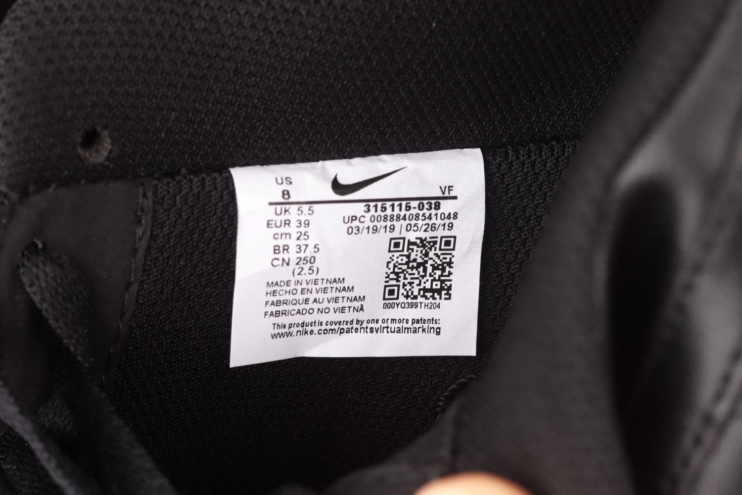 Nike Air Force 1 Low Black 315115-038