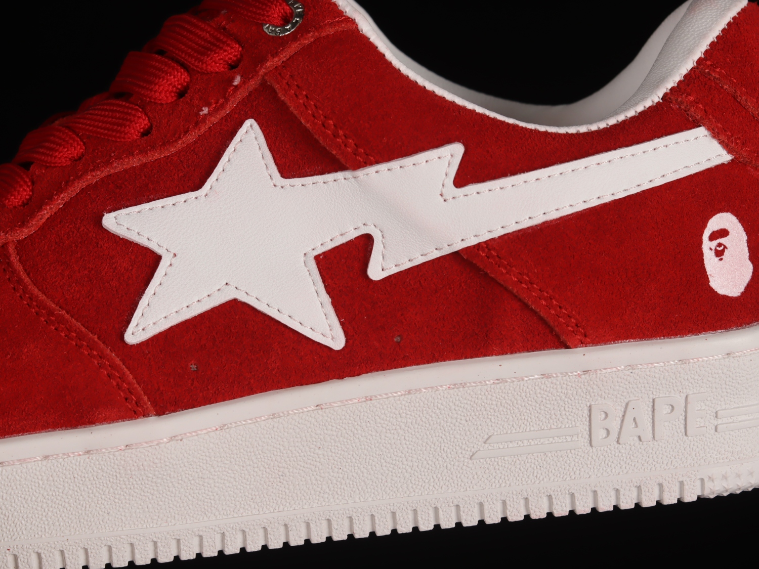 A Bathing Ape Bape Sta Low Red Suede 1G70191030RED