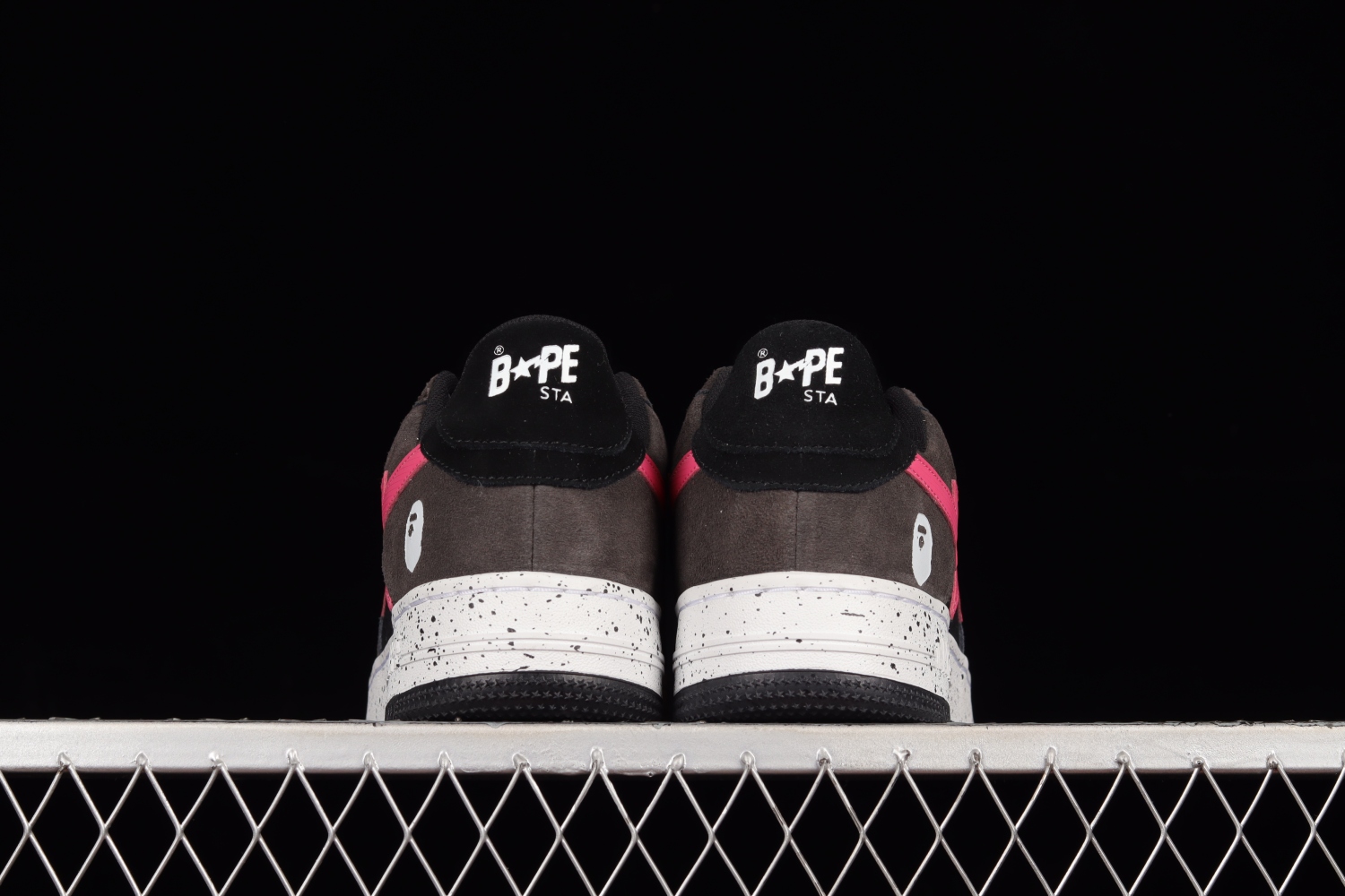 A Bathing Ape Bape Sta Black Grey Pink Suede 1H20191008