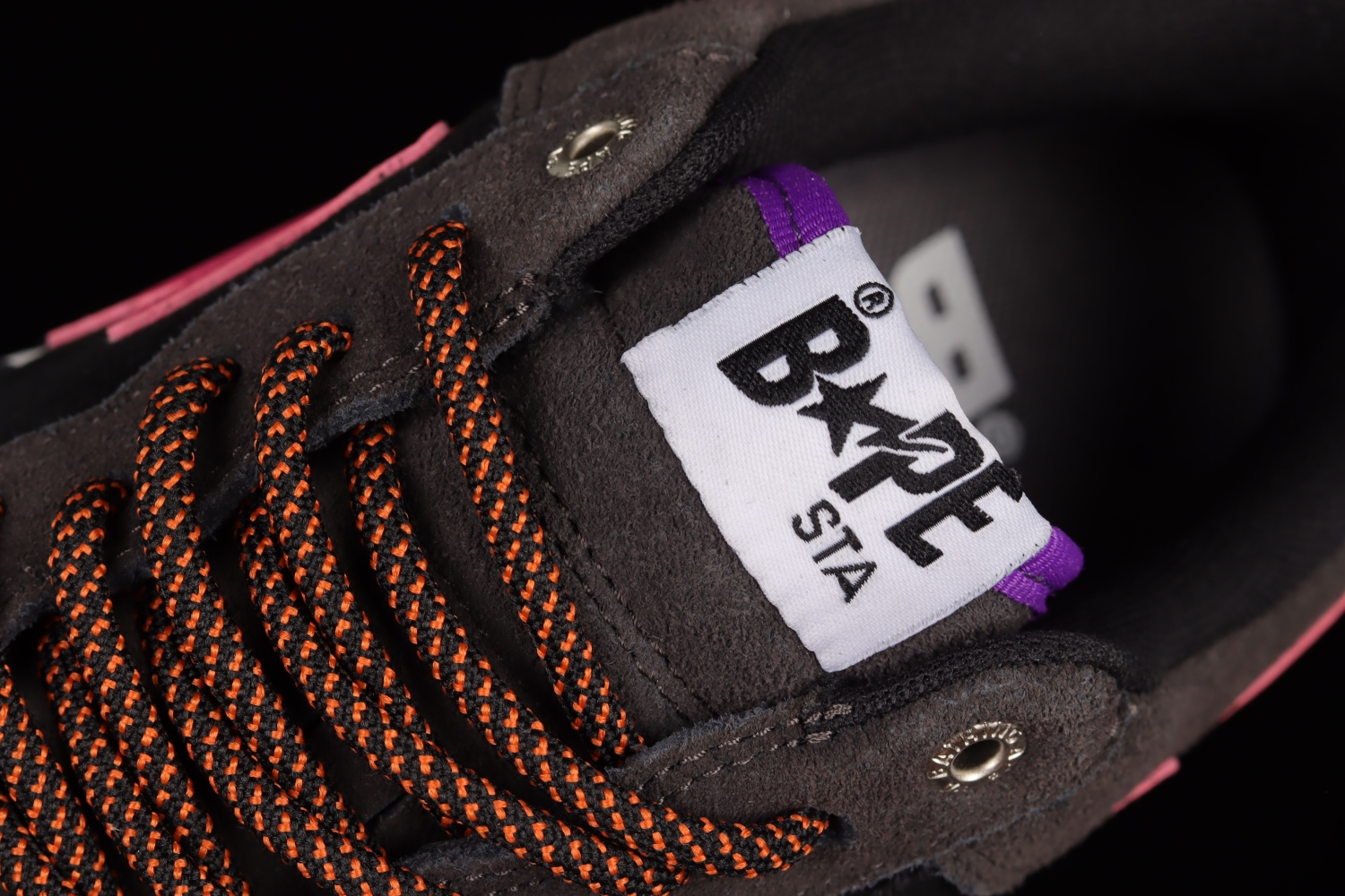 A Bathing Ape Bape Sta Black Grey Pink Suede 1H20191008