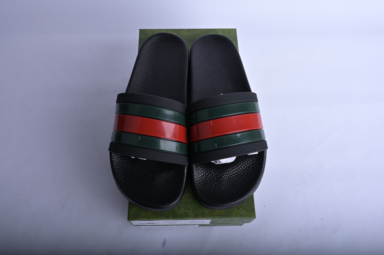 Gu*ci Rubber Slides Red Green 308234 GIB10 1098