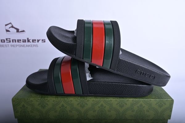 Gucci Rubber Slides Red Green 308234