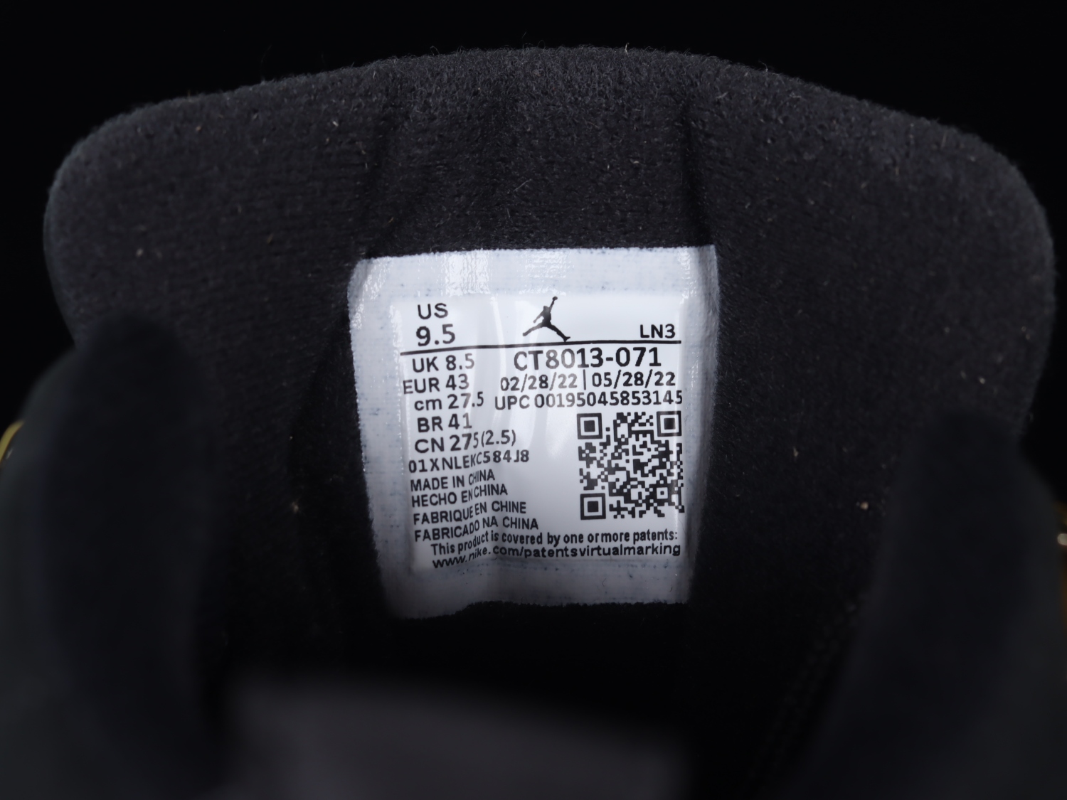 Jordan 12 Retro Black Taxi CT8013-071