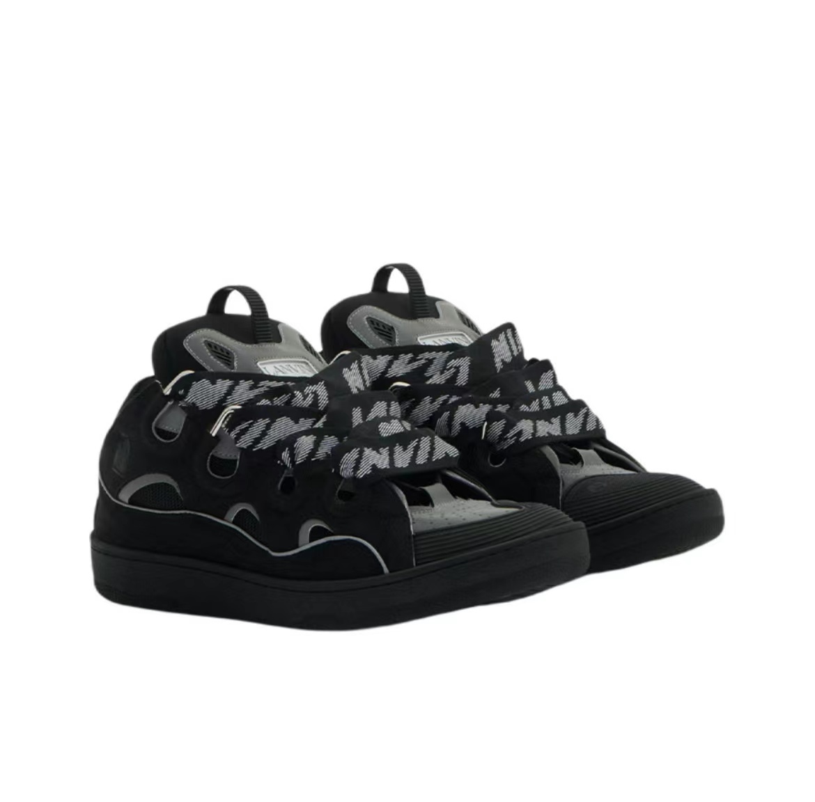 Lanvin Curb Sneaker Black Grey FM-SKRK11-REFL-P2210