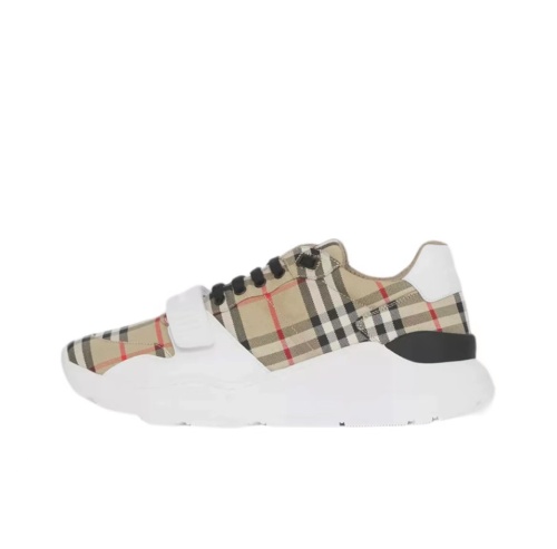 Burberry Ramsey Vintage Check Suede Leather Archive Biege White 80485771