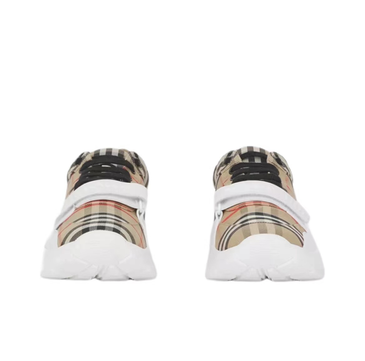 Bu*be*ry Ramsey Vintage Check Suede Leather Archive Biege White 80485771
