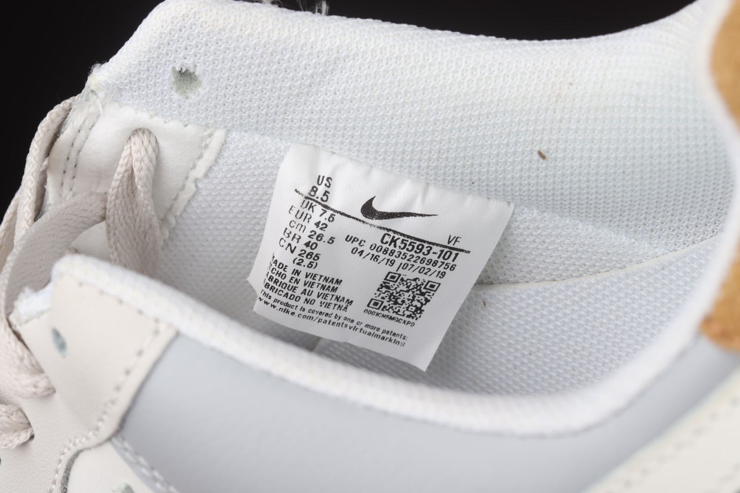 Nike Air Force 1 07 Low White Grey Brown Shoes CK5593-101