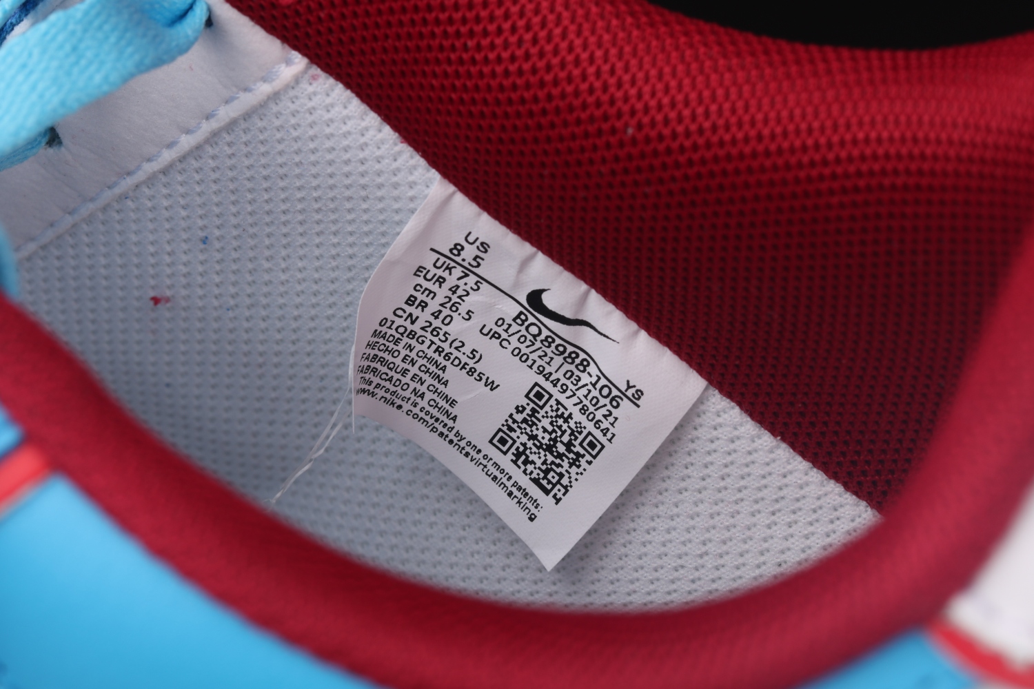 Nike Air Force 1 07 Low x Doraemon Blue White Red BQ8988-106
