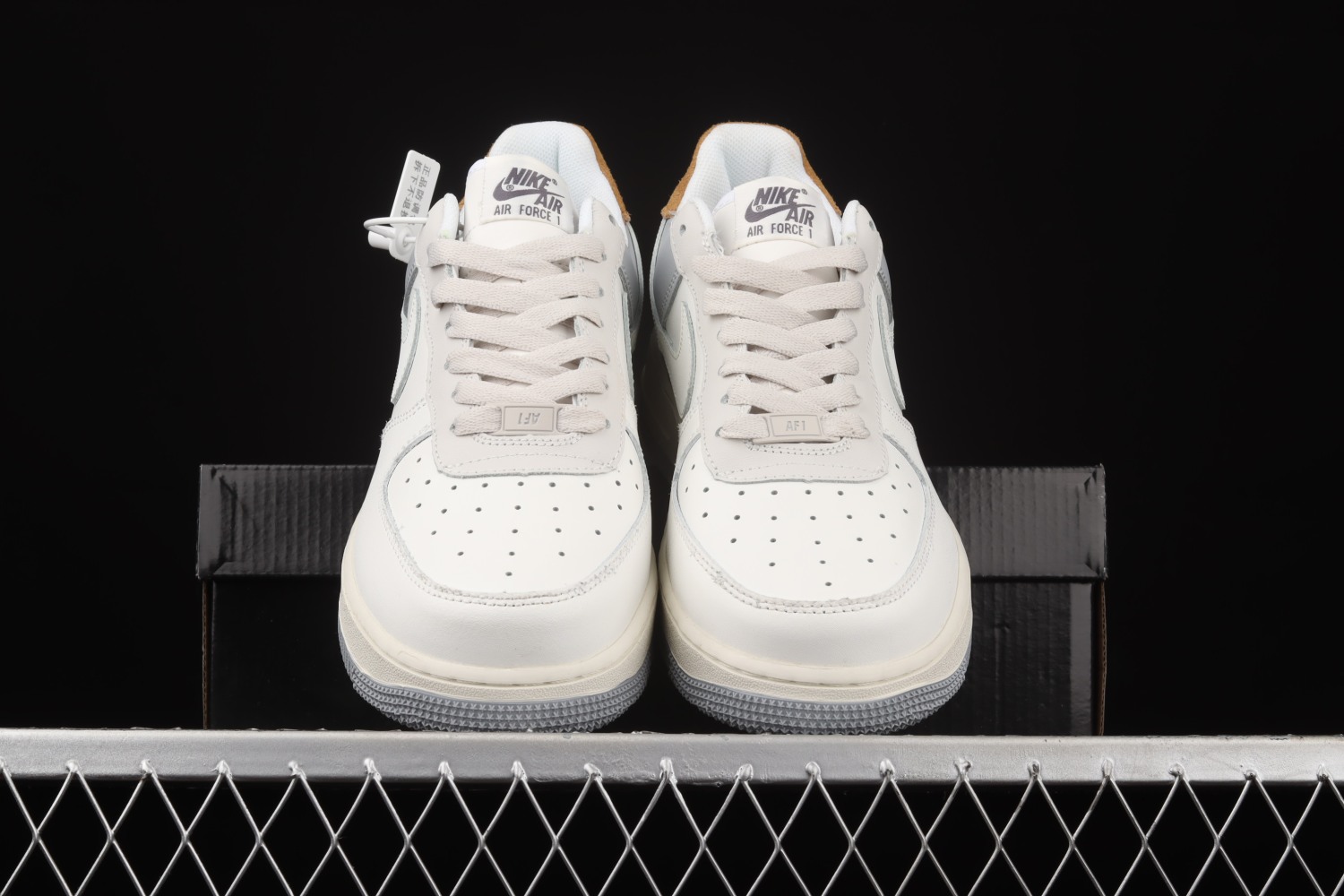 Nike Air Force 1 07 Low White Grey Brown Shoes CK5593-101