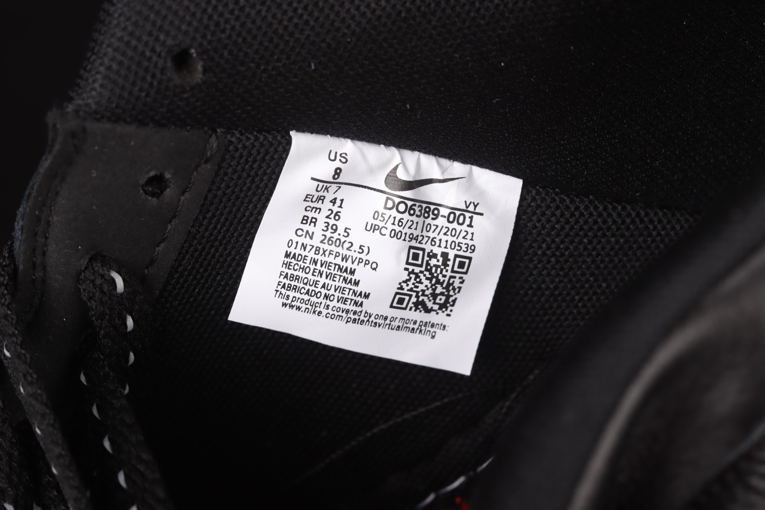 Nike Air Force 1 Low Black Ballistic Mesh DO6389-001