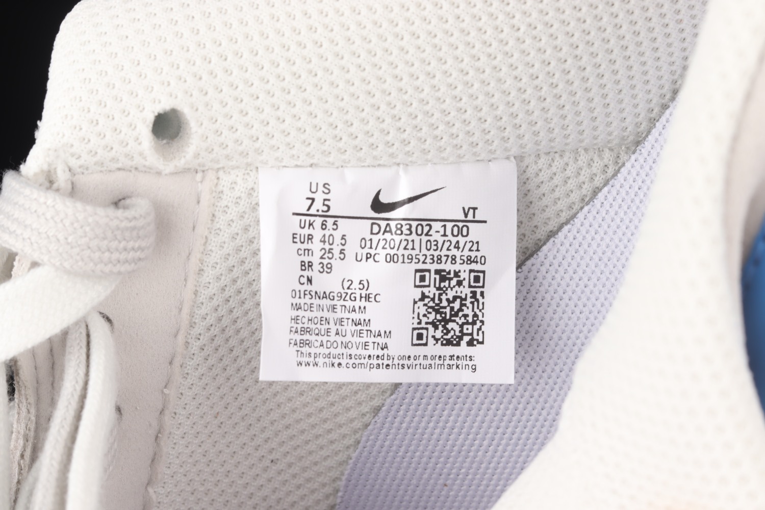 Nike Air Force 1 Low First Use Sail Royal (W)  DA8302-100