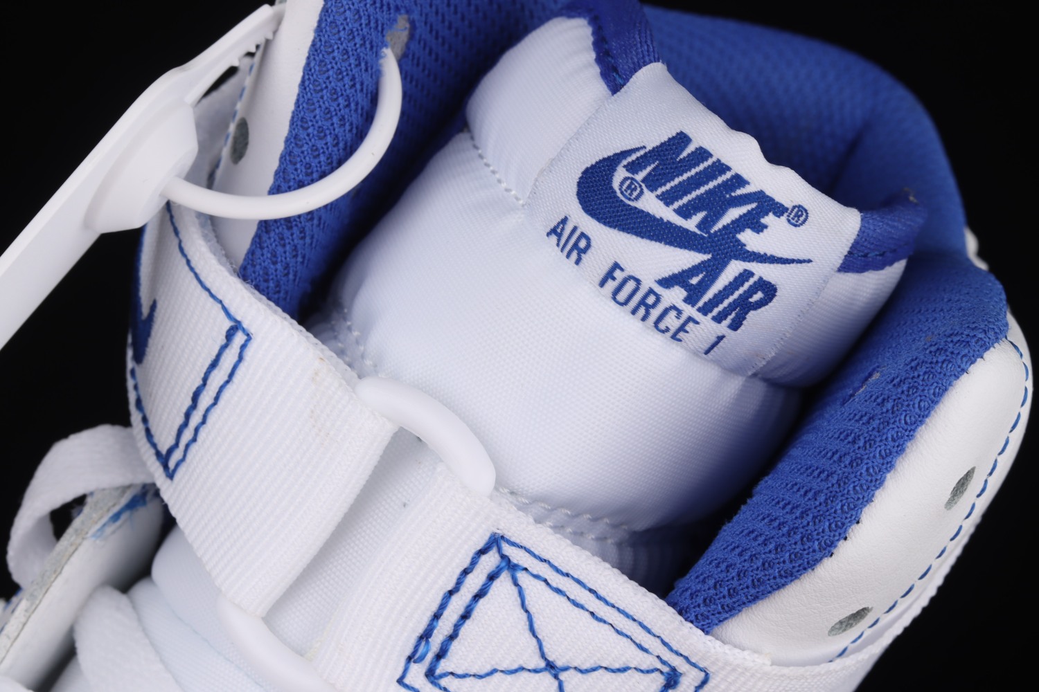 Nike Air Force 1 High White Royal Blue Contrast Stitch  CV1753-101