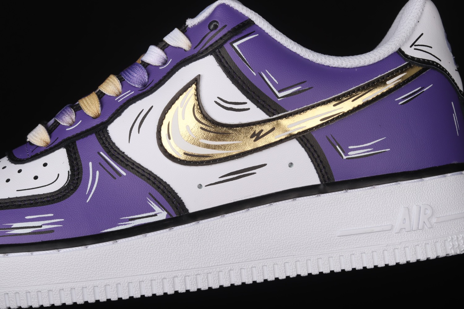 Nike Air Force 1 07 Purple Gold White CW2288-216