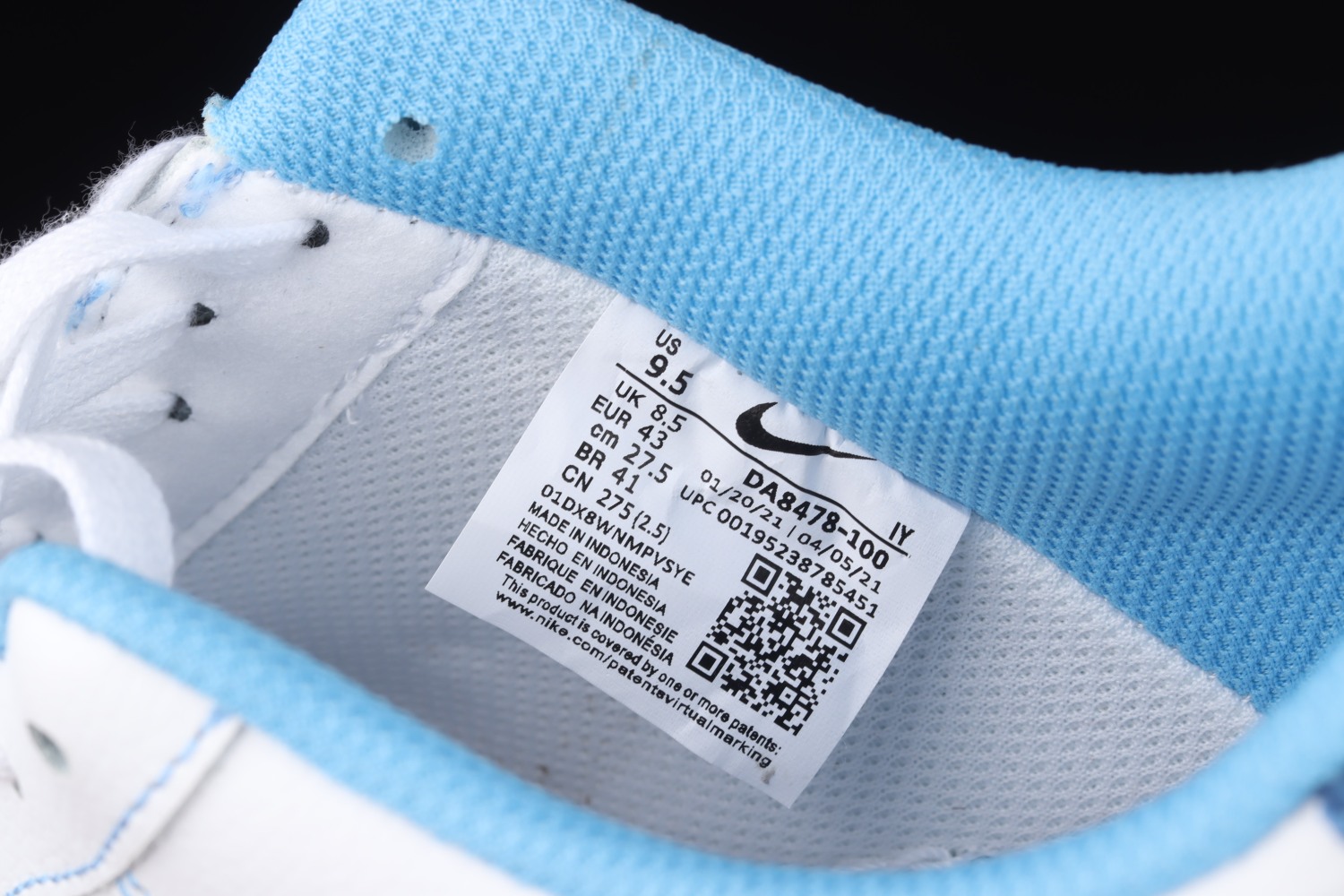 Nike Air Force 1 Low First Use White University Blue DA8478-100