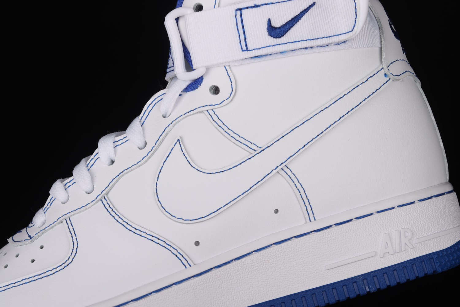 Nike Air Force 1 High White Royal Blue Contrast Stitch  CV1753-101