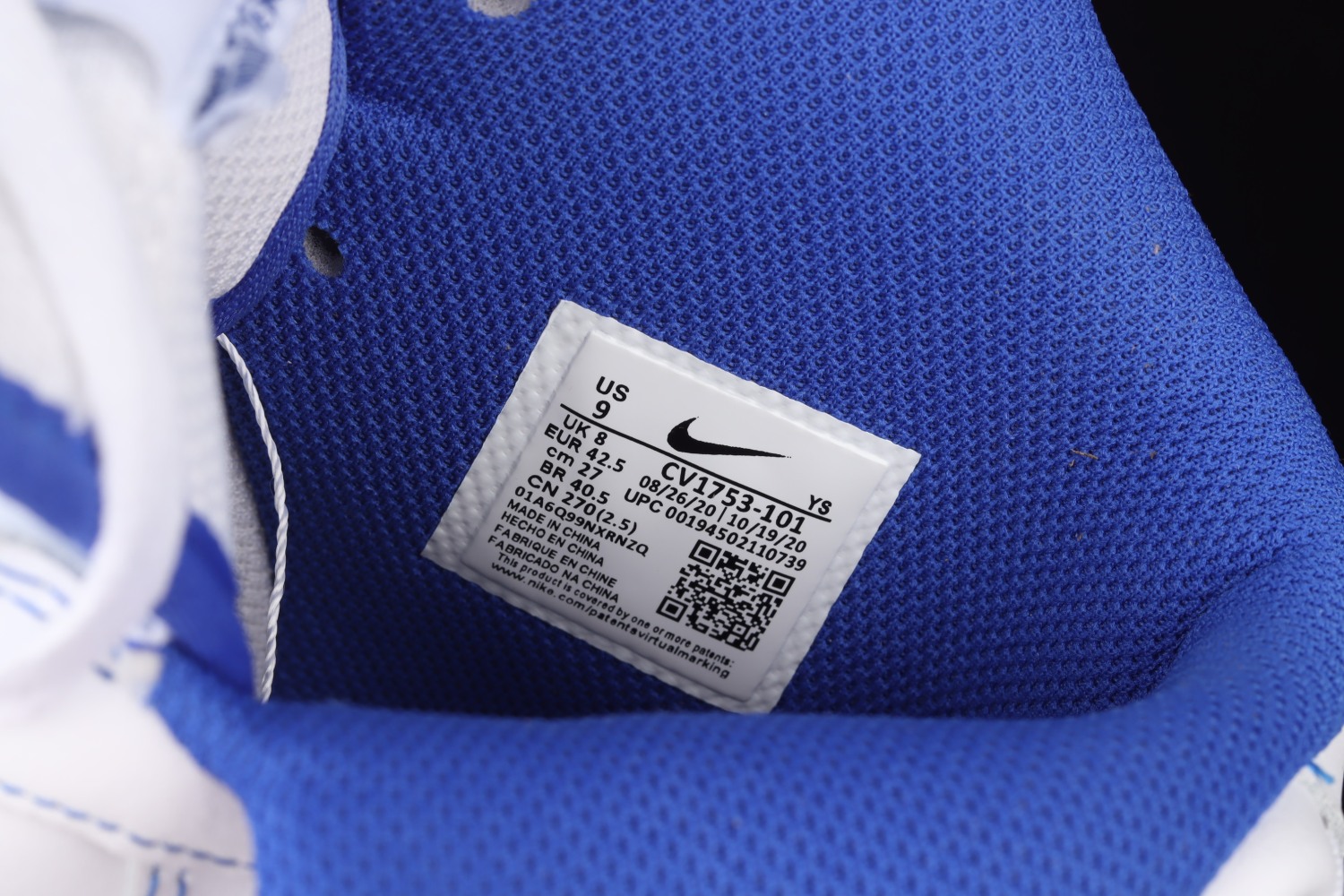 Nike Air Force 1 High White Royal Blue Contrast Stitch  CV1753-101