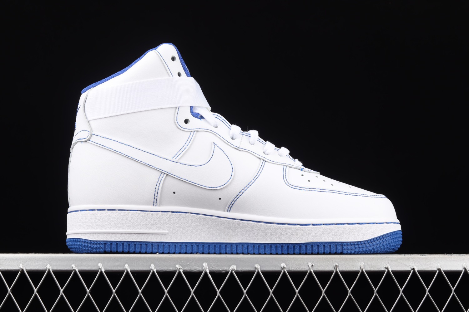 Nike Air Force 1 High White Royal Blue Contrast Stitch  CV1753-101