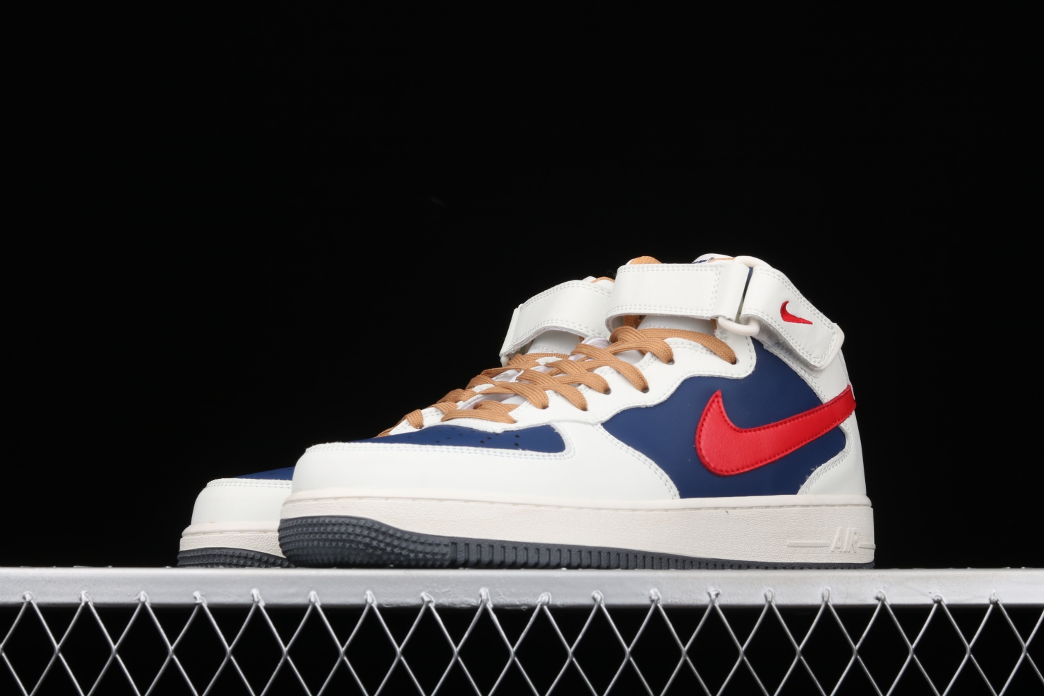 Nike Air Force 1 07 Mid Beige Dark Blue University Red 512745-068