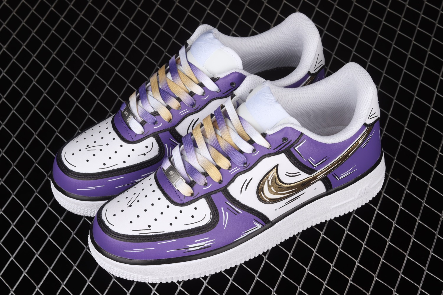 Nike Air Force 1 07 Purple Gold White CW2288-216