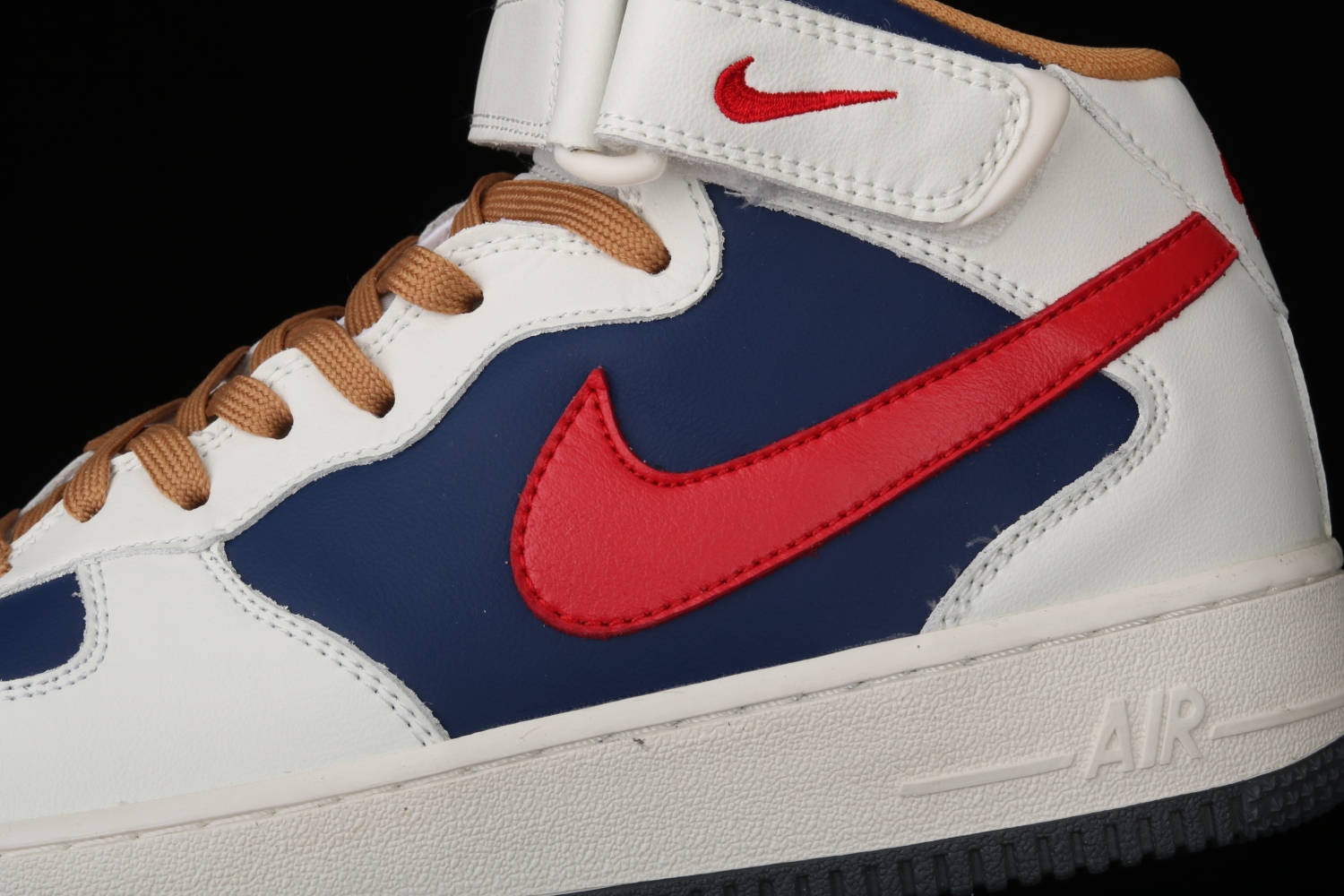 Nike Air Force 1 07 Mid Beige Dark Blue University Red 512745-068
