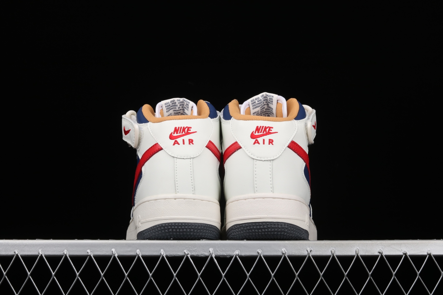 Nike Air Force 1 07 Mid Beige Dark Blue University Red 512745-068