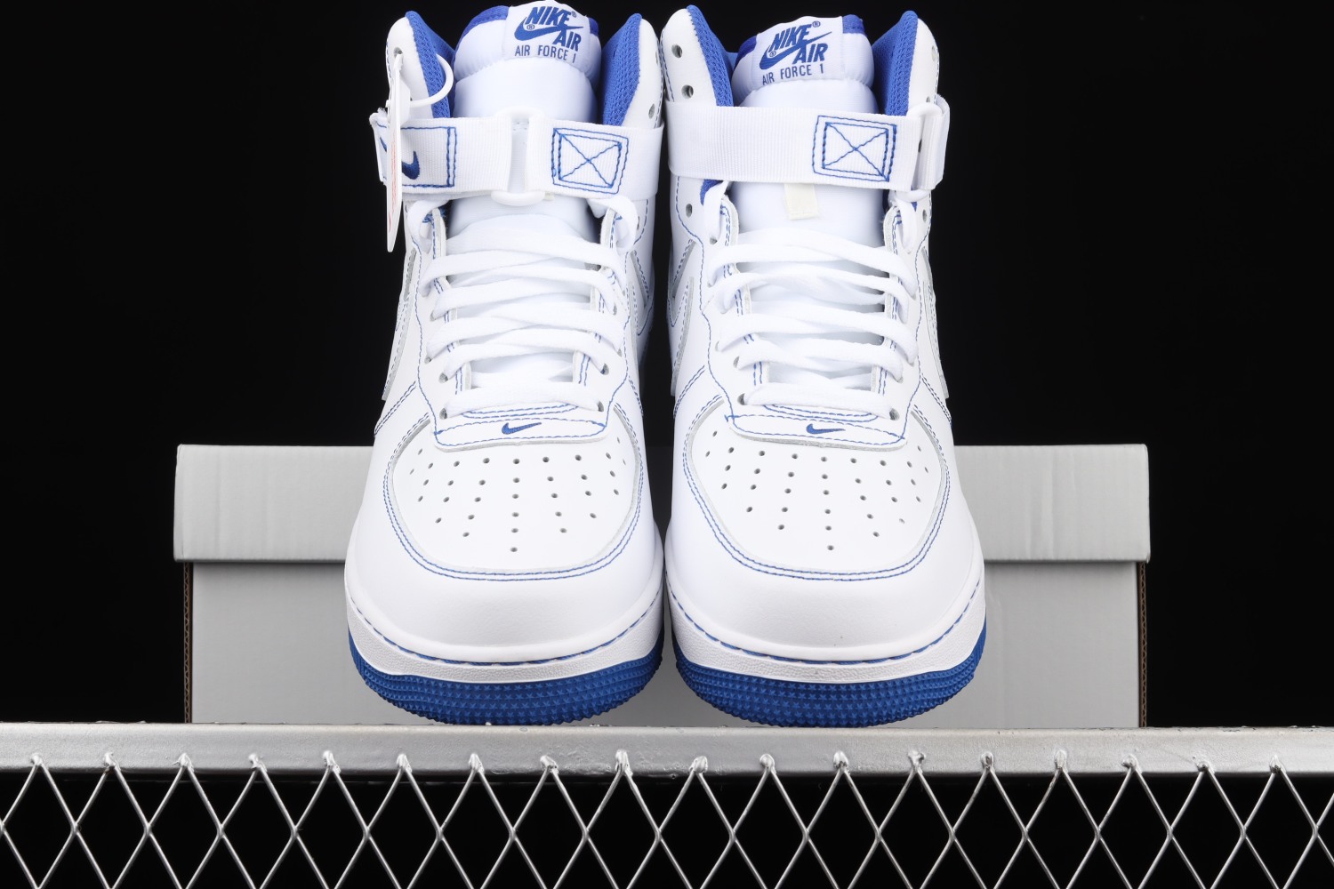 Nike Air Force 1 High White Royal Blue Contrast Stitch  CV1753-101