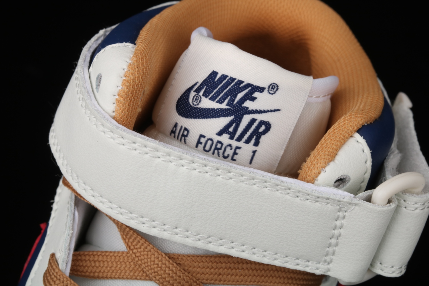 Nike Air Force 1 07 Mid Beige Dark Blue University Red 512745-068