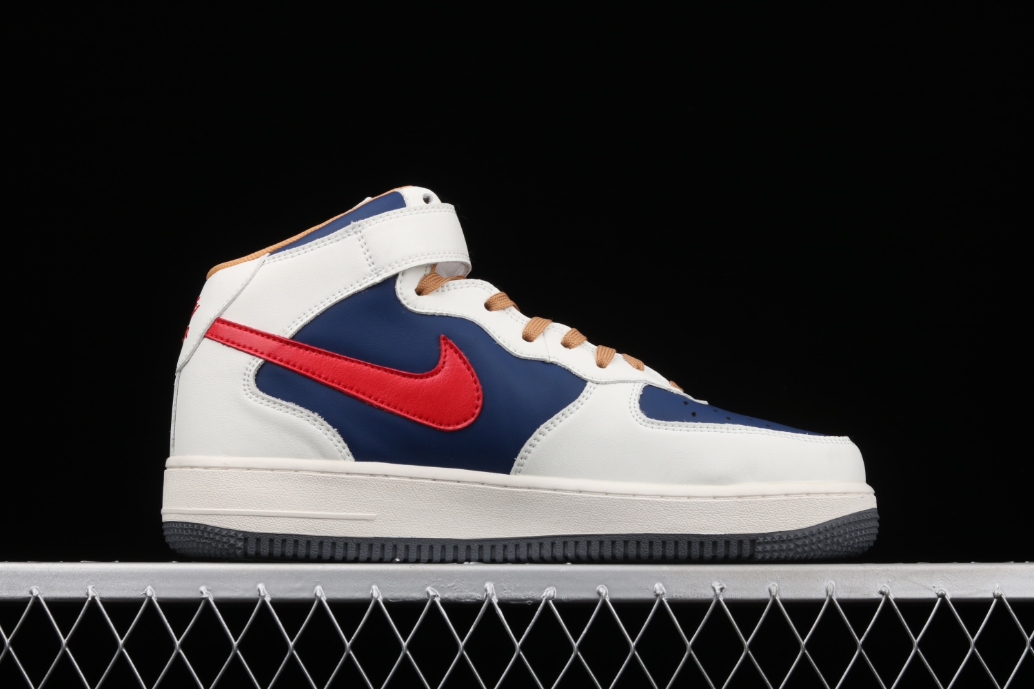 Nike Air Force 1 07 Mid Beige Dark Blue University Red 512745-068