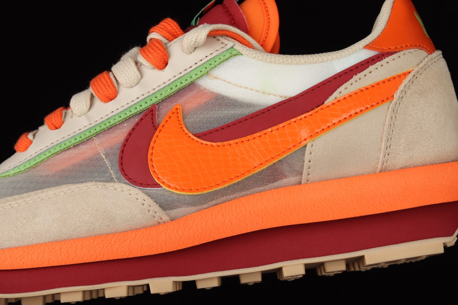Nike LDWaffle CLOT sacai Net Orange Blaze  DH1347-100