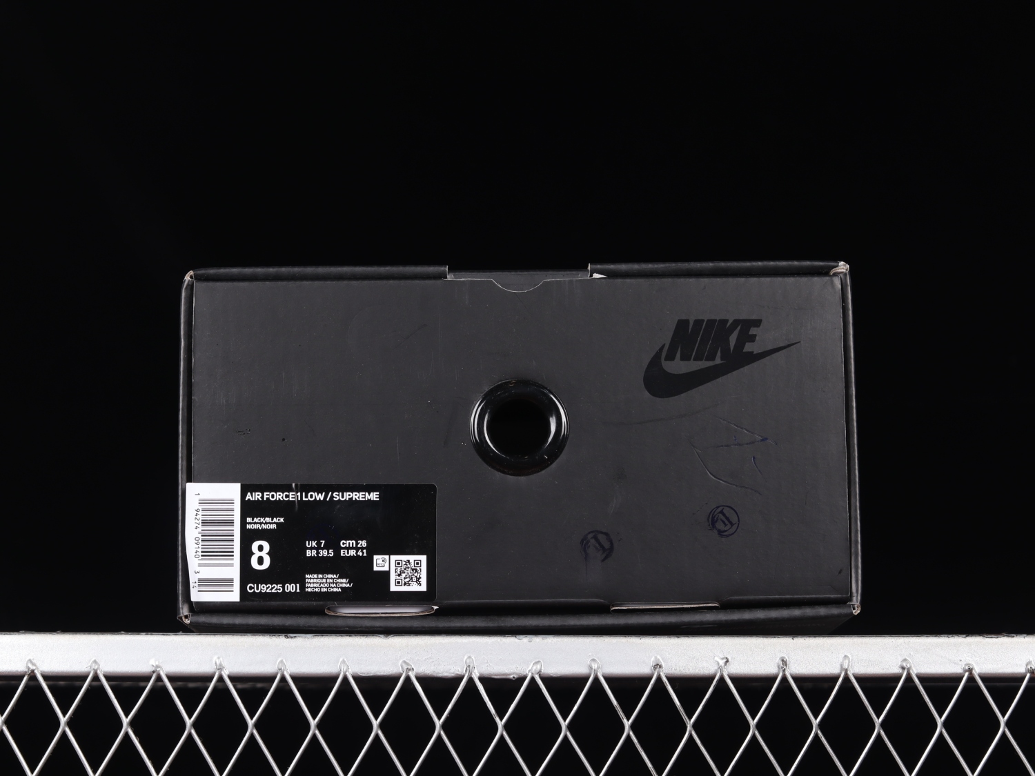 Nike Air Force 1 Low Supreme Black CU9225-001