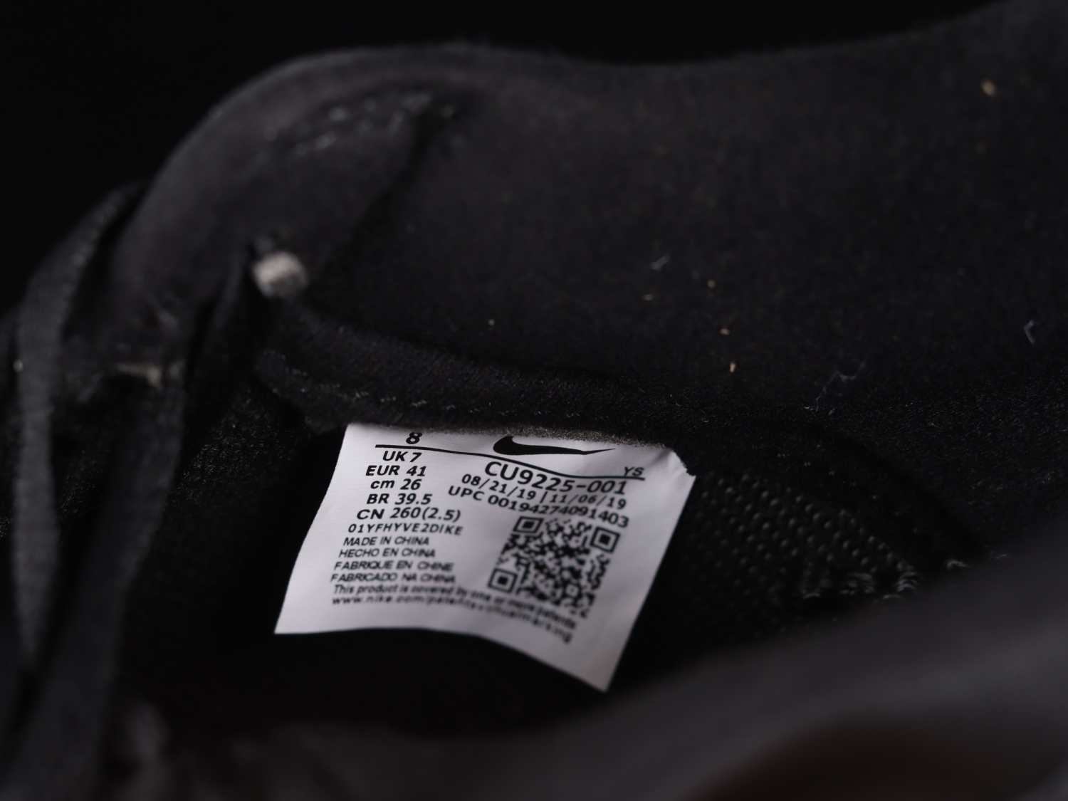 Nike Air Force 1 Low Supreme Black CU9225-001